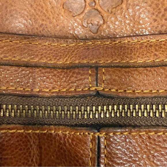 Patricia Nash Poppy Tote Heritage Shoulder Bag, Italian Leather, Tan, Top Zip - Picture 10 of 16